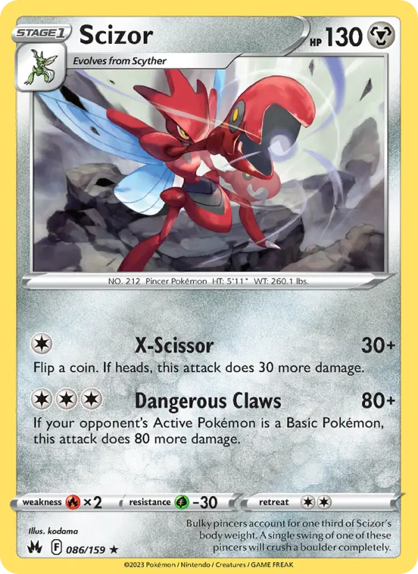 Scizor 86 card from Crown Zenith
