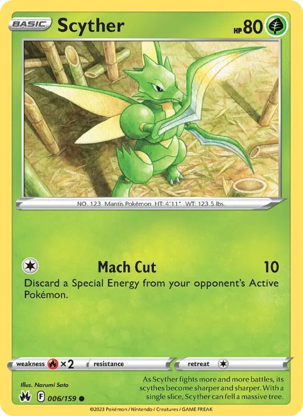 Scyther 6 card from Crown Zenith