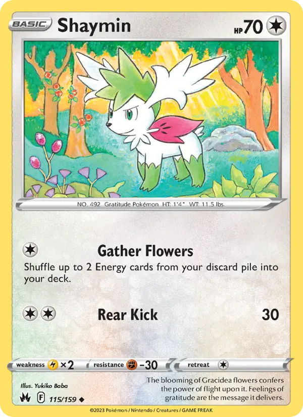 Shaymin 115 card from Crown Zenith