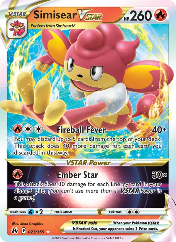 Simisear VSTAR 23 card from Crown Zenith