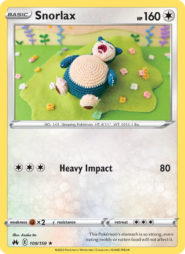Snorlax 109 card from Crown Zenith