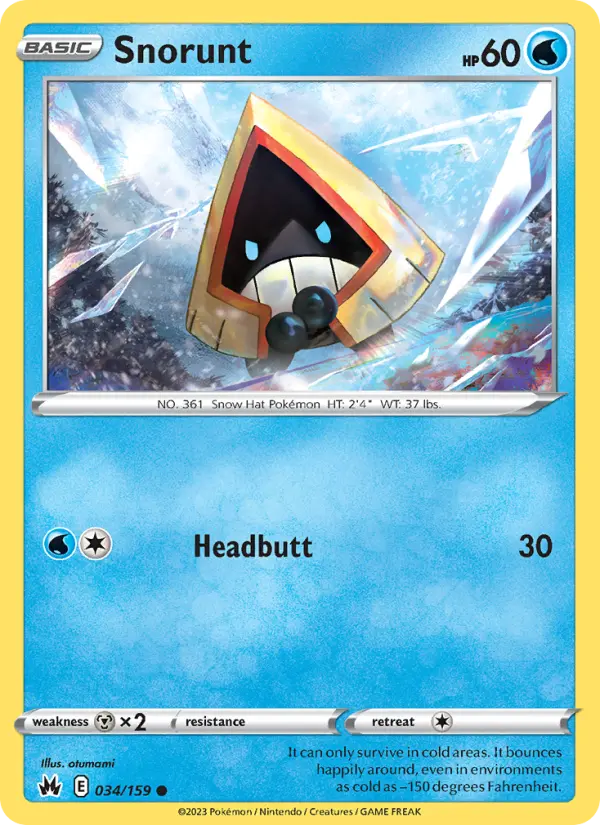 Snorunt 34 card from Crown Zenith