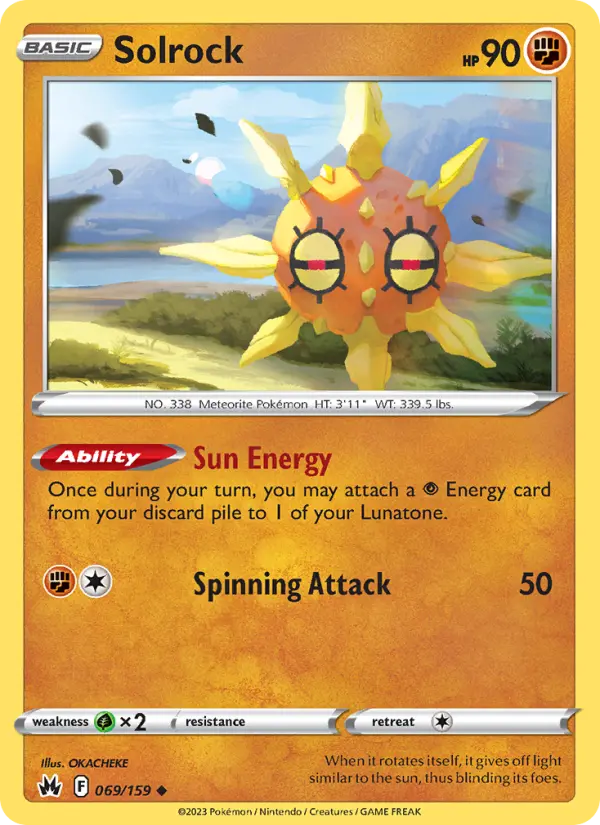 Solrock 69 card from Crown Zenith
