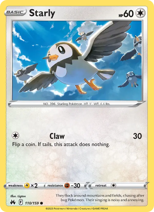 Starly 110 card from Crown Zenith