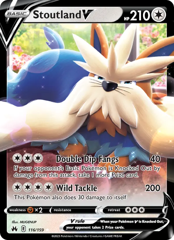 Stoutland V 116 card from Crown Zenith
