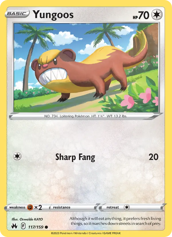 Yungoos 117 card from Crown Zenith