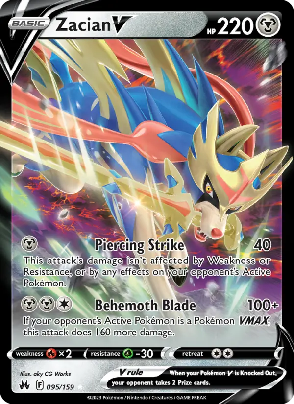 Zacian V 95 card from Crown Zenith