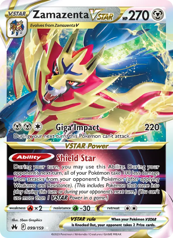 Zamazenta VSTAR 99 card from Crown Zenith