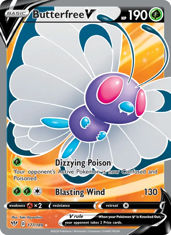 Butterfree V 177 — Darkness Ablaze 177, Holofoil finish