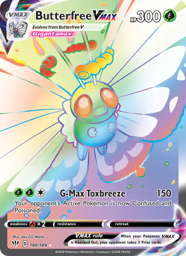 Butterfree VMAX 190 — Darkness Ablaze 190, Holofoil finish