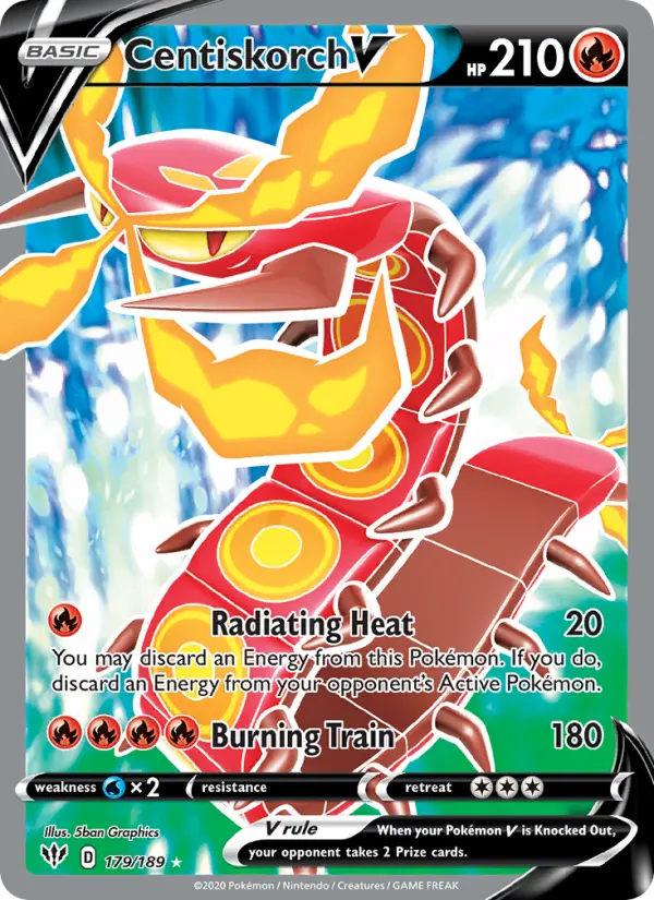 Centiskorch V 179 card from Darkness Ablaze