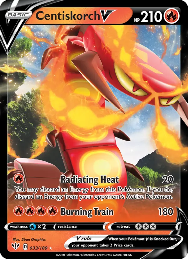 Centiskorch V 33 card from Darkness Ablaze