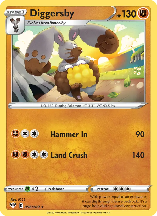 Diggersby 96 card from Darkness Ablaze