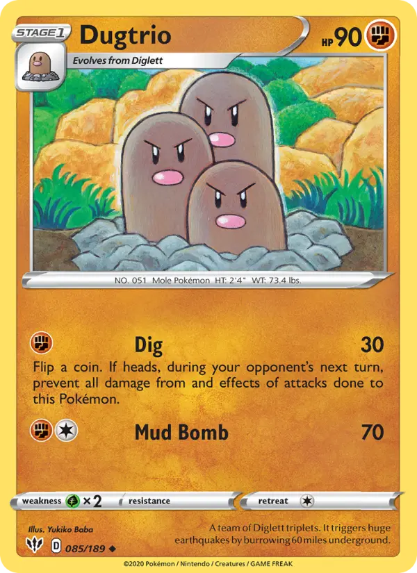 Dugtrio 85 card from Darkness Ablaze