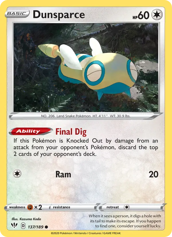 Dunsparce 137 — Darkness Ablaze 137, Normal finish