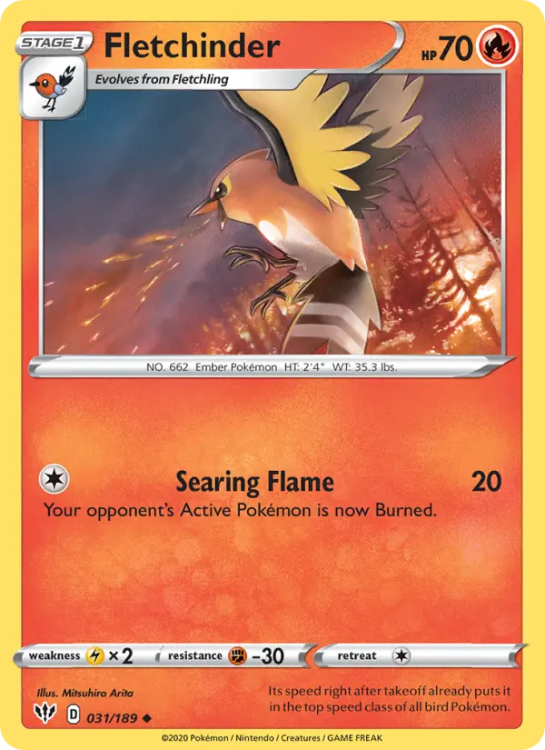 Fletchinder 31 card from Darkness Ablaze
