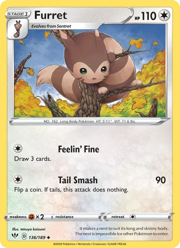 Furret 136 — Darkness Ablaze 136, Normal finish