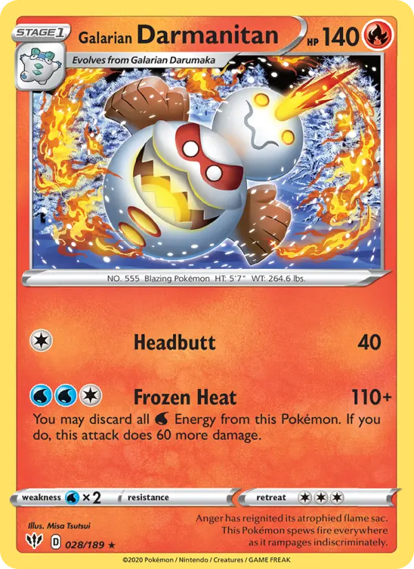 Galarian Darmanitan 28 — Darkness Ablaze 28, Normal finish