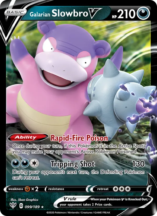 Galarian Slowbro V 99 card from Darkness Ablaze