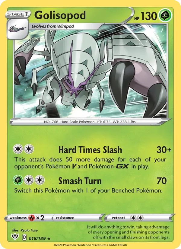 Golisopod 18 — Darkness Ablaze 18, Holofoil finish