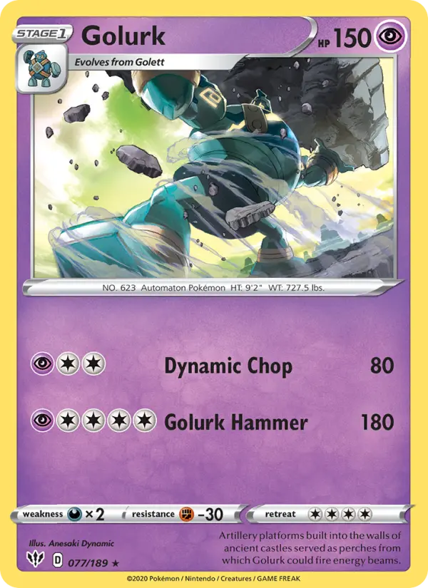 Golurk 77 card from Darkness Ablaze
