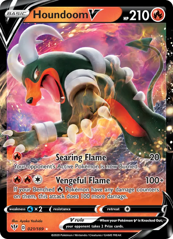 Houndoom V 21 card from Darkness Ablaze
