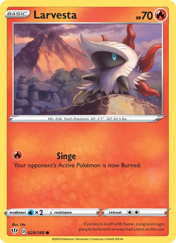 Larvesta 29 card from Darkness Ablaze