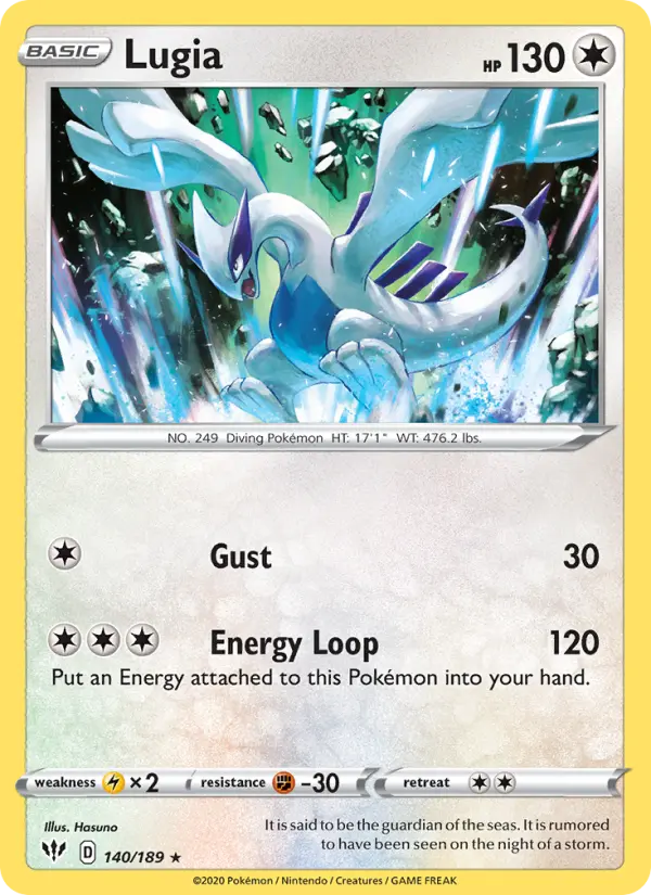 Lugia 140 card from Darkness Ablaze