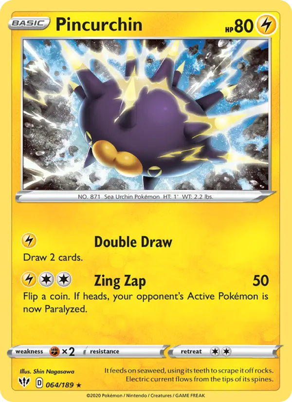 Pincurchin 64 card from Darkness Ablaze