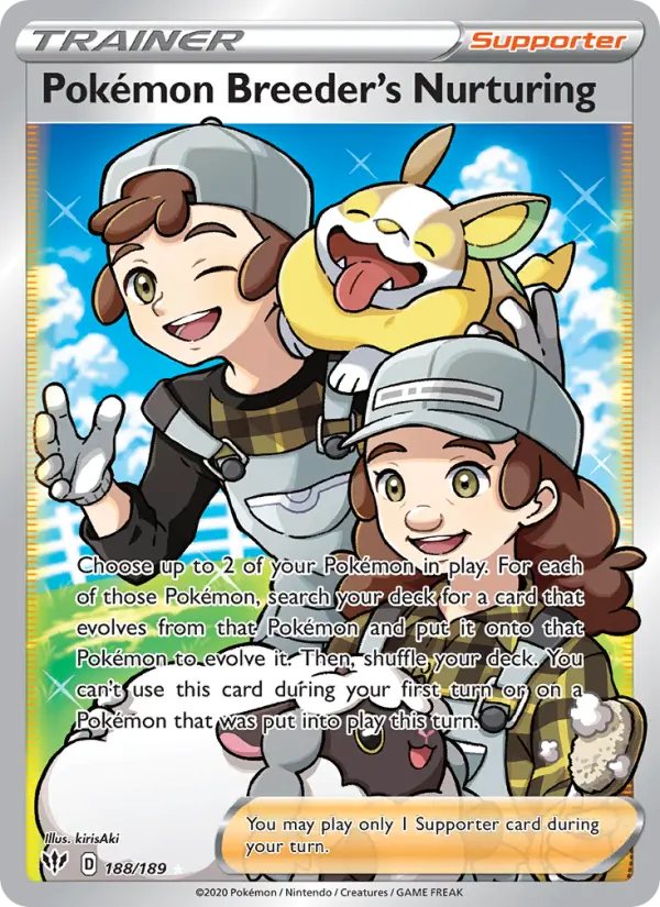 Pokémon Breeder's Nurturing 188 — Darkness Ablaze 188, Holofoil finish