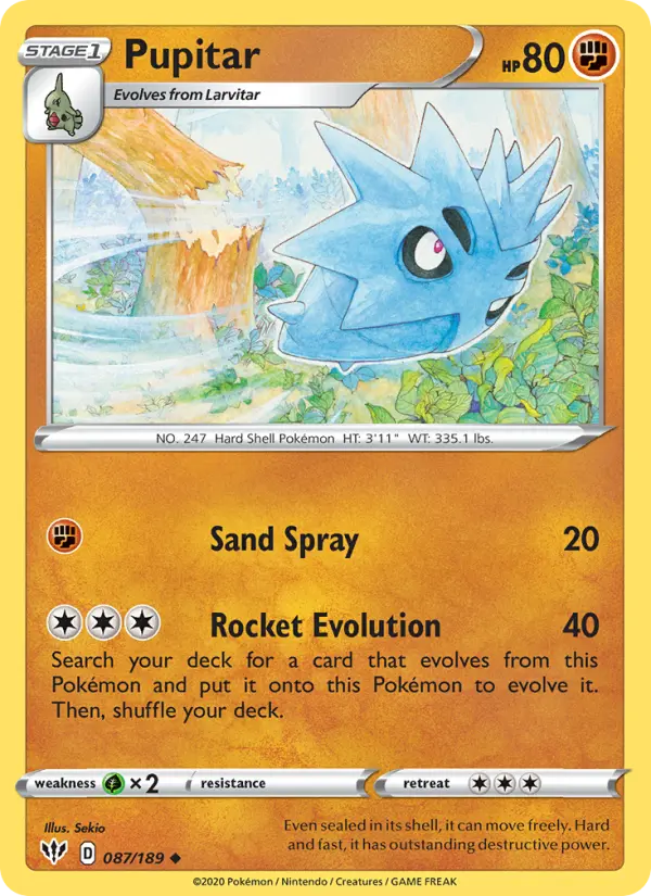 Pupitar 87 card from Darkness Ablaze