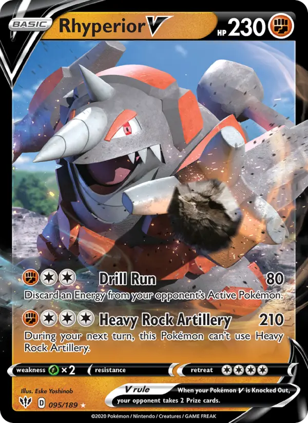 Rhyperior V 95 card from Darkness Ablaze