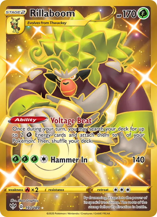 Rillaboom 197 — Darkness Ablaze 197, Holofoil finish