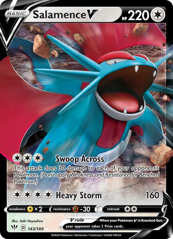 Salamence V 143 — Darkness Ablaze 143, Holofoil finish
