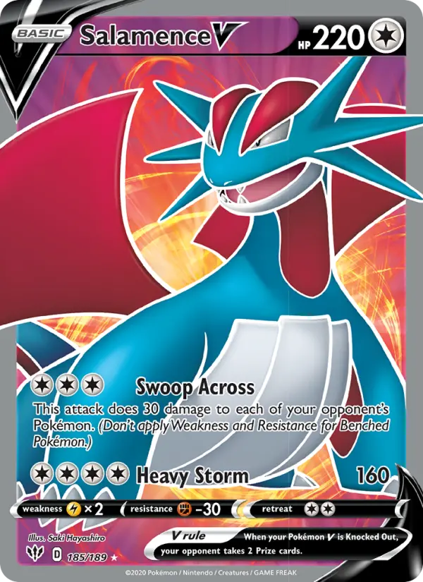 Salamence V 185 — Darkness Ablaze 185, Holofoil finish