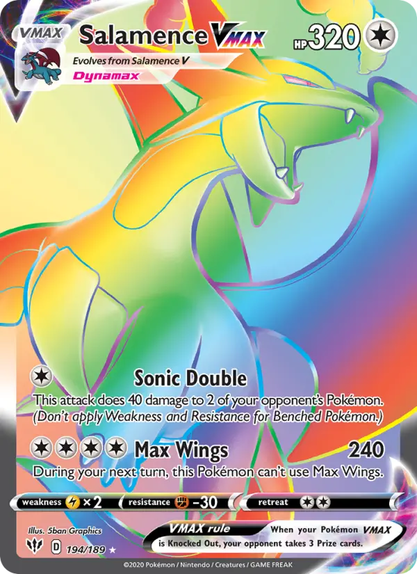 Salamence VMAX 194 card from Darkness Ablaze