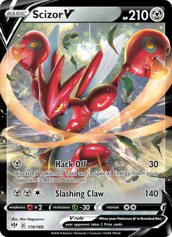 Scizor V 118 card from Darkness Ablaze