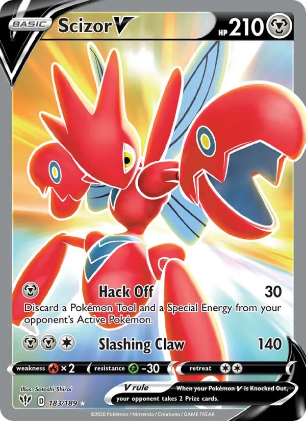 Scizor V 183 — Darkness Ablaze 183, Holofoil finish