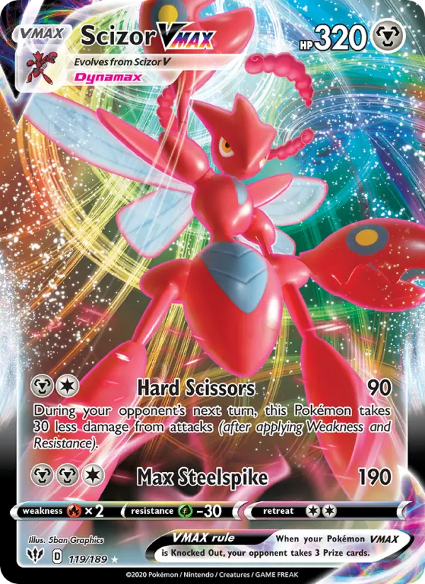 Scizor VMAX 119 card from Darkness Ablaze