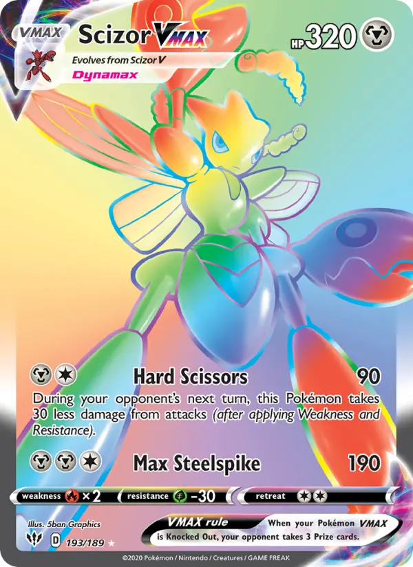 Scizor VMAX 193 — Darkness Ablaze 193, Holofoil finish