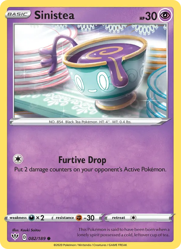 Sinistea 82 card from Darkness Ablaze
