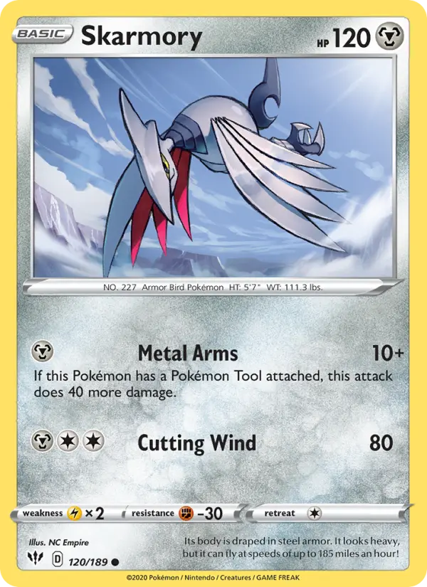 Skarmory 120 card from Darkness Ablaze
