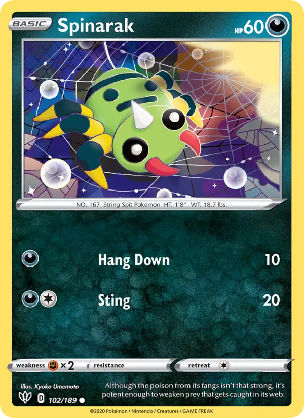 Spinarak 102 — Darkness Ablaze 102, Normal finish