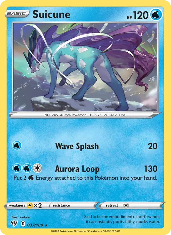 Suicune 37 card from Darkness Ablaze