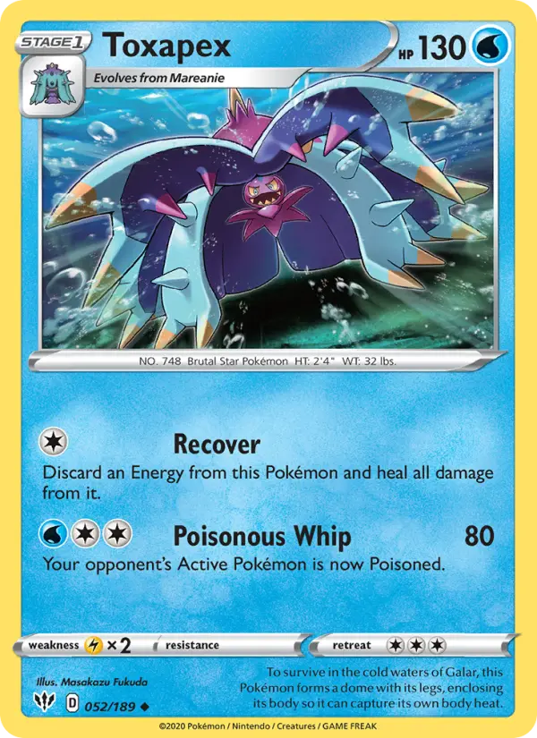 Toxapex 52 card from Darkness Ablaze