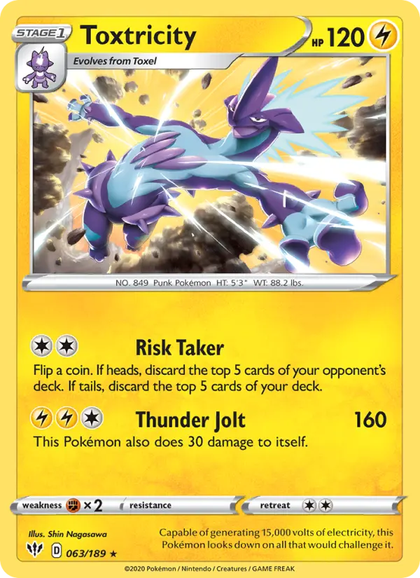 Toxtricity 63 card from Darkness Ablaze