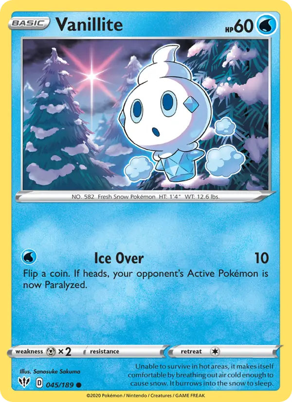 Vanillite 45 card from Darkness Ablaze