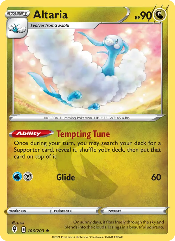 Altaria 106 card from Evolving Skies