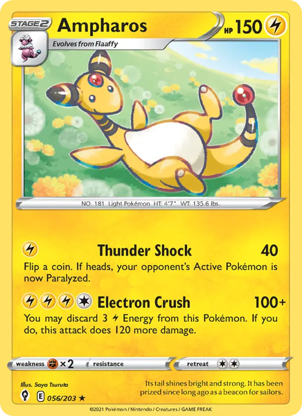 Ampharos 56 — Evolving Skies 56, Normal finish