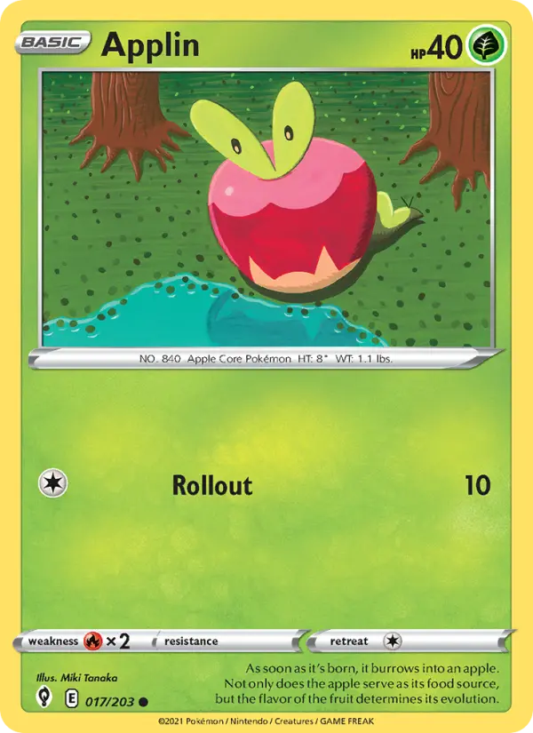 Applin 17 card from Evolving Skies